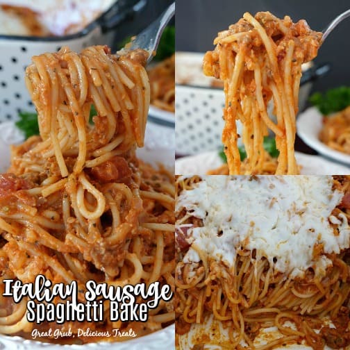 Italian Sausage Spaghetti Bake is a delicious and hearty pasta recipe. Italian Sausage Spaghetti Bake is a delicious and hearty pasta recipe that is baked in the oven.