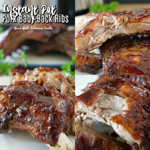 Instant Pot Pork Baby Back Ribs are super tender, deliciously flavored. #greatgrubdelicioustreats Instant Pot Pork Baby Back Ribs