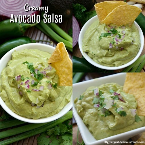 Creamy Avocado Salsa recipe is a delicious addition to the appetizer menu. Loaded with flavor, great for parties, family gatherings or game day event. Creamy Avocado Salsa