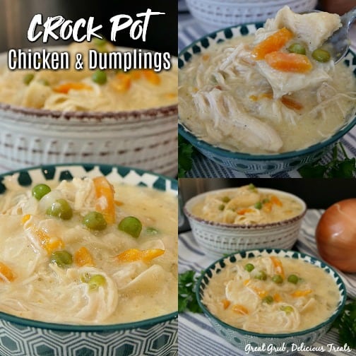 Crockpot Chicken and Dumplings is a quick and delicious crockpot recipe and perfect for chilly nights.