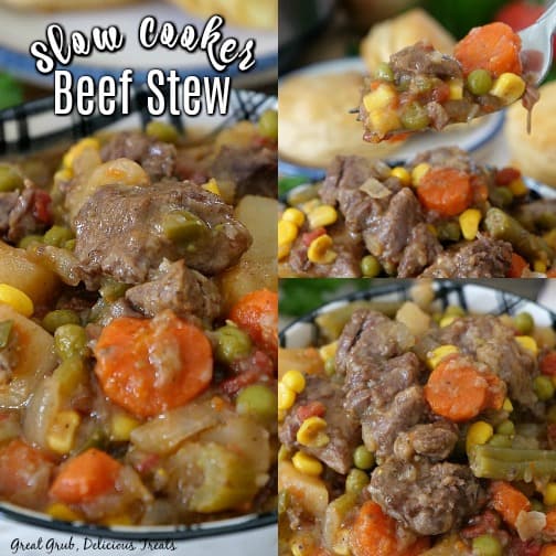 Slow Cooker Beef Stew is hearty and delicious, packed full of vegetables and tender beef. Slow Cooker Beef Stew is hearty and delicious, packed full of vegetables and tender beef.