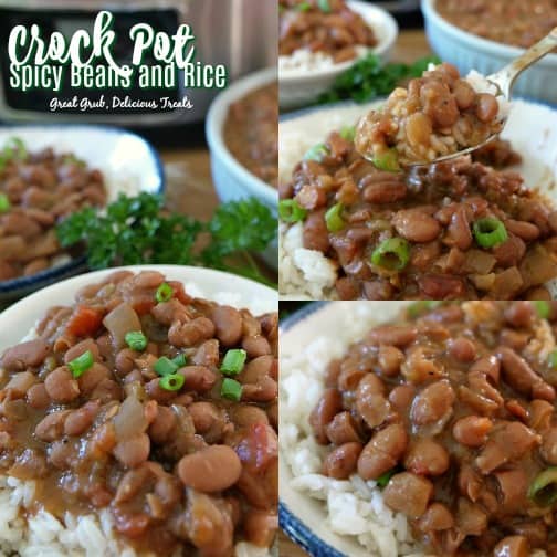 Crock Pot Spicy Beans with Rice are delicious, healthy, and tastes delish. #veganrecipes #crockpotmeals #delicious #deliciousfoodrecipes #greatgrubdelicioustreats Crock Pot Spicy Beans with Rice