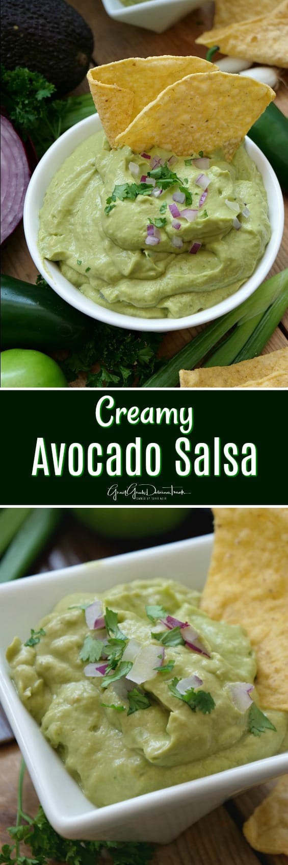 Creamy Avocado Salsa is a delicious avocado salsa recipe that's full of flavor and great to add to tacos, burritos, nachos or any Mexican recipe. Creamy Avocado Salsa