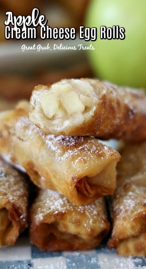 Apple Cream Cheese Egg Rolls are delicious and a perfect apple dessert egg roll recipe that not only tastes delicious but is filled with a delicious cream cheese mixture.