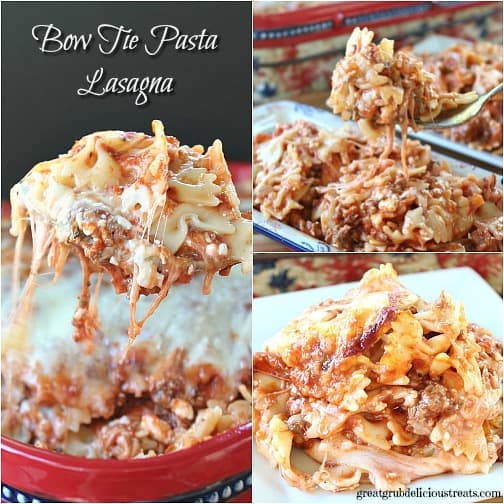 Bow Tie Pasta Lasagna - greatgrubdelicioustreats.com Bow Tie Pasta Lasagna