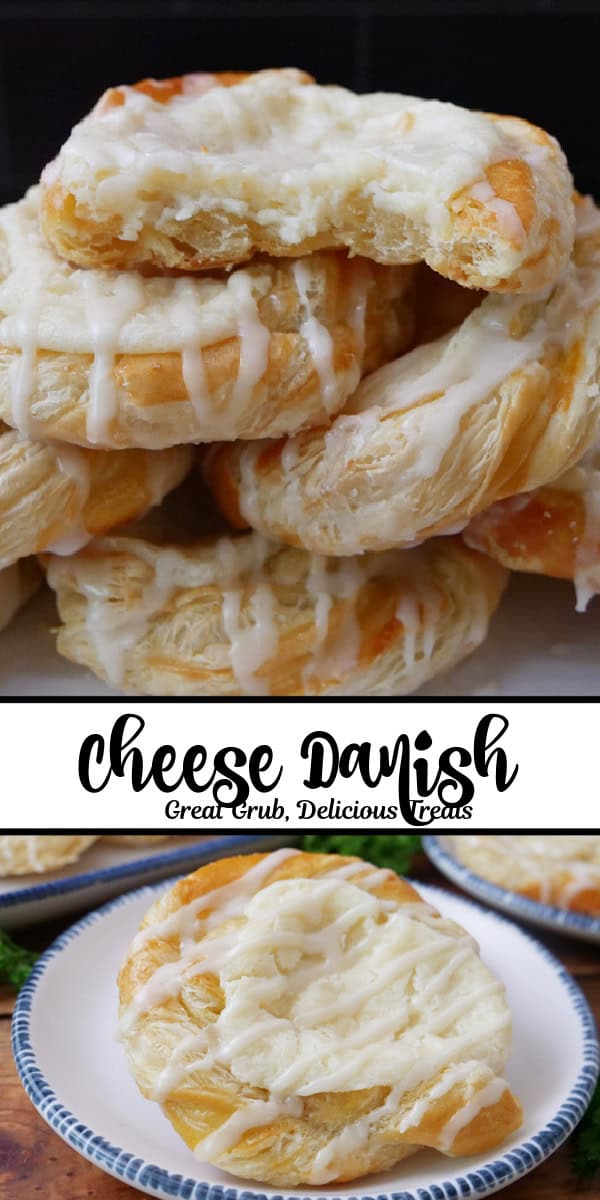 A double collage photo of cheese danishes.