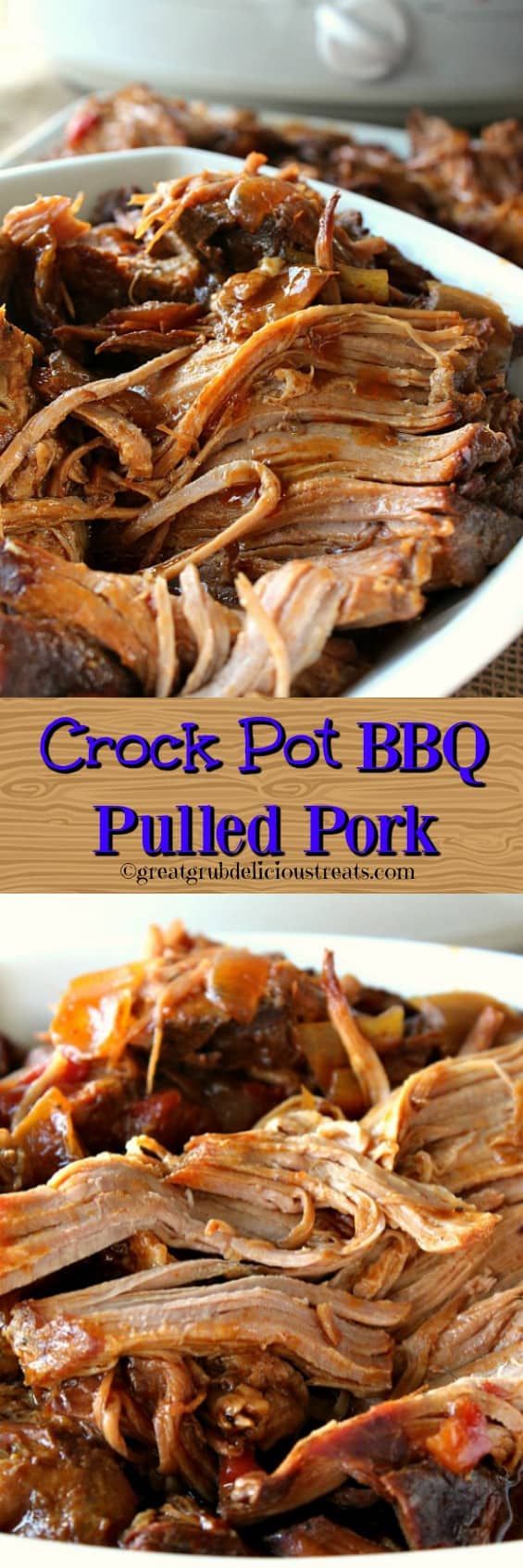 Crock Pot BBQ Pulled Pork is deliciously tender and flavorful. Crock Pot BBQ Pulled Pork