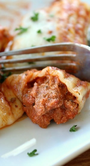 Lasagna Stuffed Manicotti