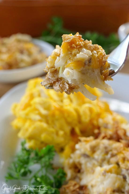 This Cheesy Sausage Hash Brown Casserole is my take on the famous Hashbrown Casserole from Cracker Barrel™ Cheesy Sausage Hash Brown Casserole