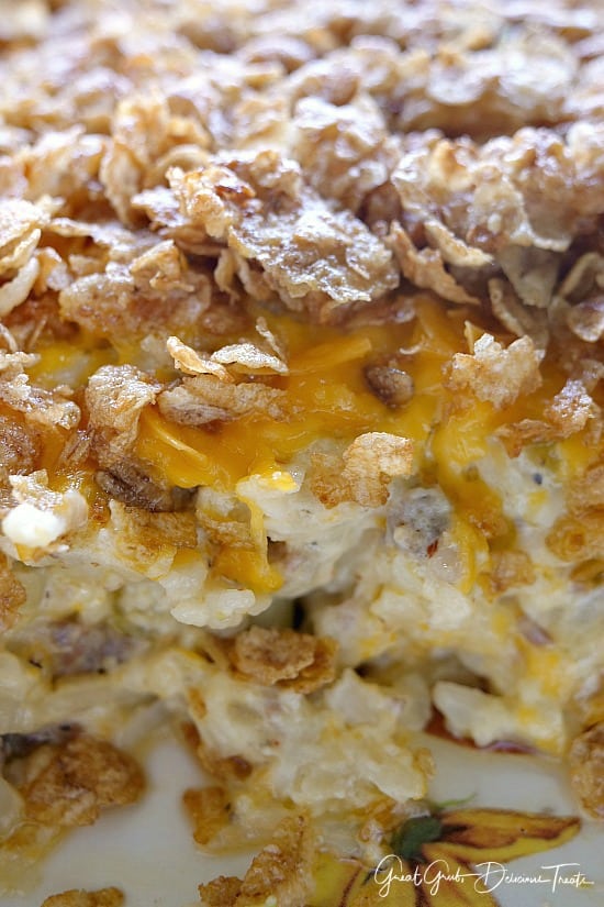 Cheesy Sausage Hash Brown Casserole is an easy hash brown casserole recipe the whole family will love. Cheesy Sausage Hash Brown Casserole