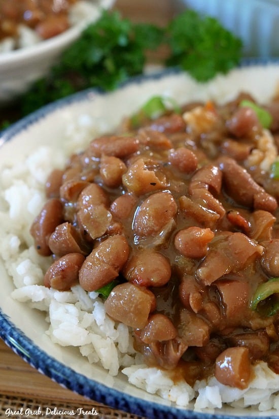 Crock Pot Spicy Beans with Rice is healthy, loaded with delicious flavor and tastes so good. #crockpotrecipes #homemade #beanrecipes #vegan #greatgrubdelicioustreats Crock Pot Spicy Beans with Rice