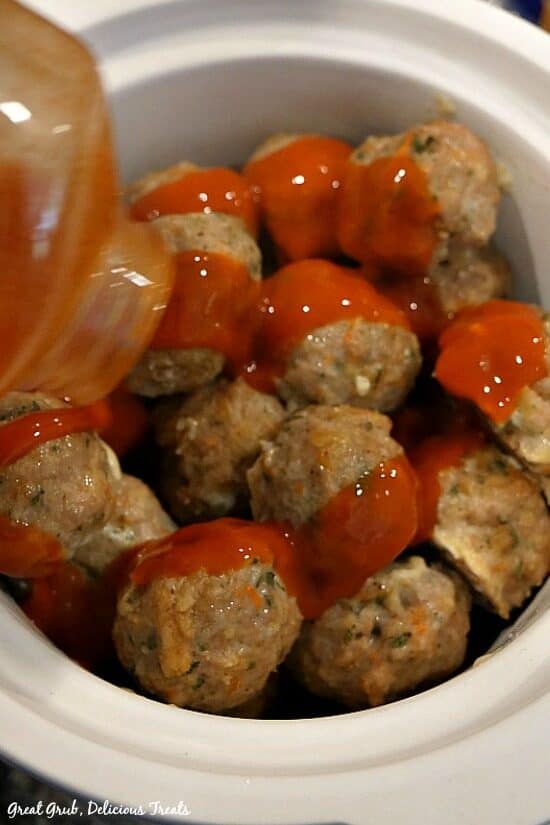 Buffalo Turkey Meatballs are a super quick appetizer to make for get togethers or for a tasty snack.