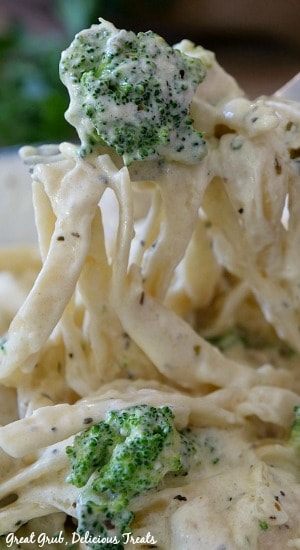 Creamy, homemade and delicious, this Chicken Broccoli Fettuccine Alfredo is easy, delicious and has the most incredible tasting alfredo sauce.