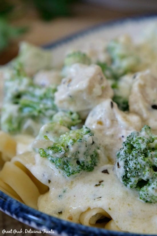 Chicken Broccoli Fettuccine Alfredo is homemade alfredo sauce loaded with chicken and broccoli served over fettuccine pasta. Chicken Broccoli Fettuccine Alfredo is homemade alfredo sauce loaded with chicken and broccoli served over fettuccine pasta.
