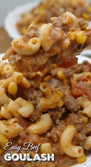 Easy Beef Goulash is a delicious goulash recipe that is comfort food at it's best. Delicious, easy and a family favorite. Easy Beef Goulash