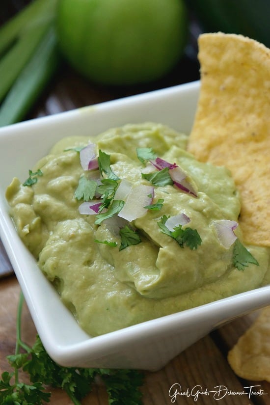 Creamy Avocado Salsa is a delicious avocado dip recipe great for tacos, burritos and nachos. Creamy Avocado Salsa