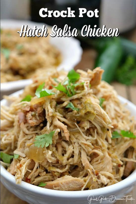 Crock Pot Hatch Salsa Chicken is a delicious easy crock pot recipe that has amazing flavor the whole family will love. Crock Pot Hatch Salsa Chicken