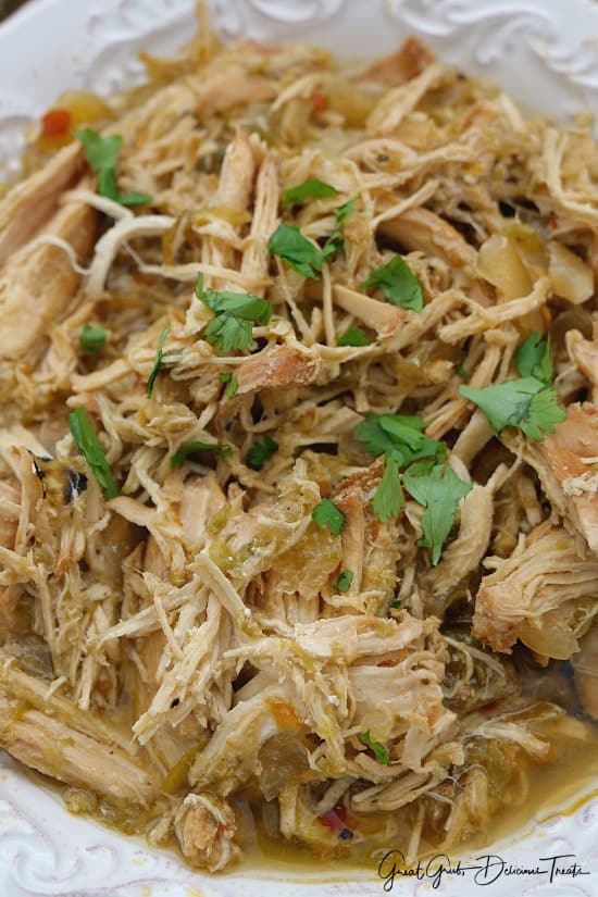 Crock Pot Hatch Salsa Chicken has the delicious flavor of Hatch chiles and is a family favorite. Crock Pot Hatch Salsa Chicken