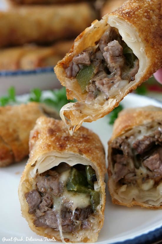 Philly Cheesesteak Egg Rolls makes a great appetizer recipe for parties, New Year's Eve or the Super Bowl. Philly Cheesesteak Egg Rolls makes a great appetizer recipe for parties, New Year's Eve or the Super Bowl.