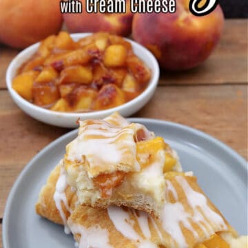 Pieces of pastry on a light blue plate with a bite taken out of one.